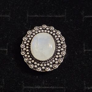 NWOT Elegant Moonstone and Silver Women's Handmade Statement Ring Size 8